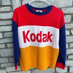 Kodak Red and Blue Knit Sweater